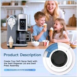Dispense Lid and Press Assembly Replacement, Compatible with Ninja Swirl by C...